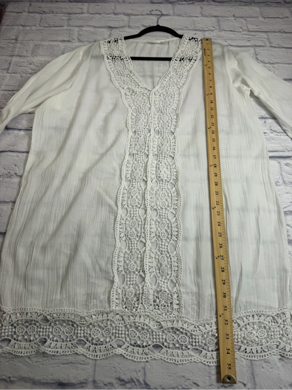 Sigrid Olsen White Sheer Women's Swim Coverup with Subtle Trim. Size XL. - Picture 9 of 10